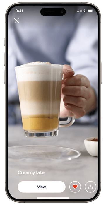 Kahve tarifinin yer aldığı HomeID ekranı g&ouml;z&uuml;ken akıllı telefon